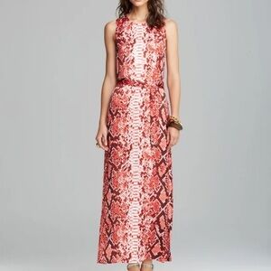Michael Kors Red Coral Snake-Print Maxi Dress